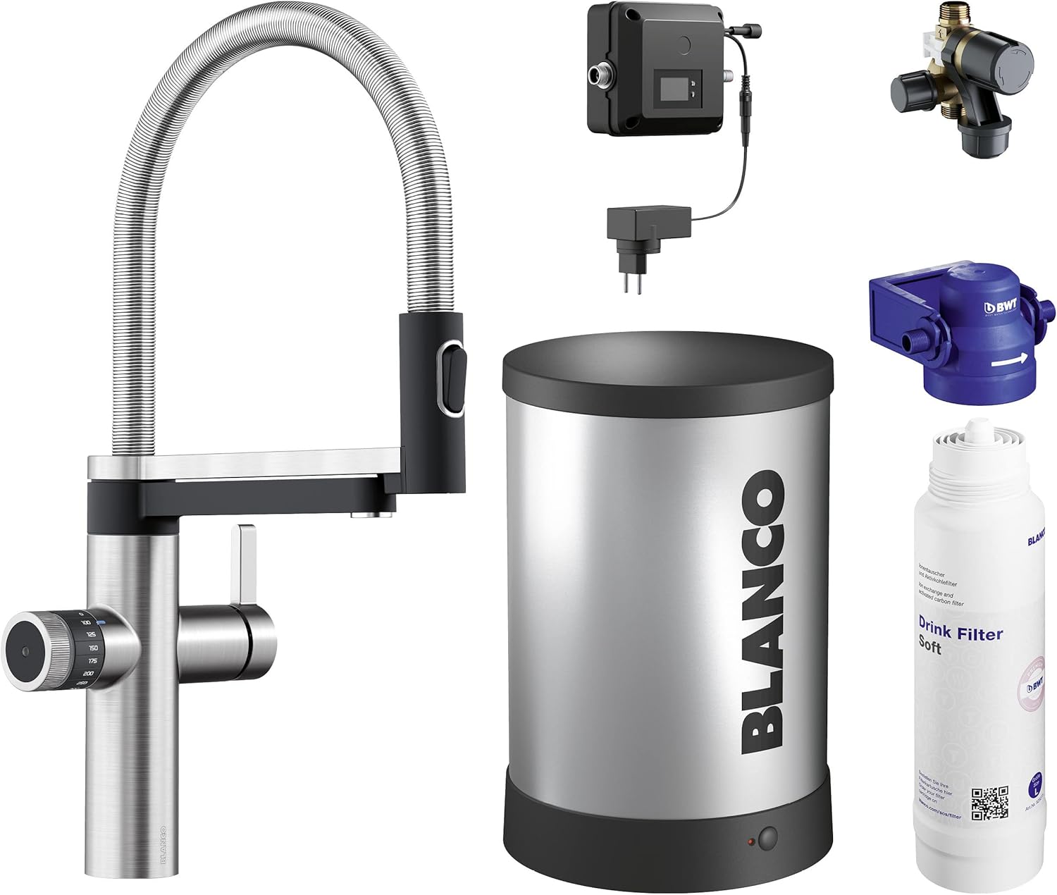 BLANCO Küchenarmatur drink.hot EVOL-S Pro, Edelstahl gebürstet BLANCO Küchenarmatur drink.hot EVOL-S Pro, Edelstahl gebürstet